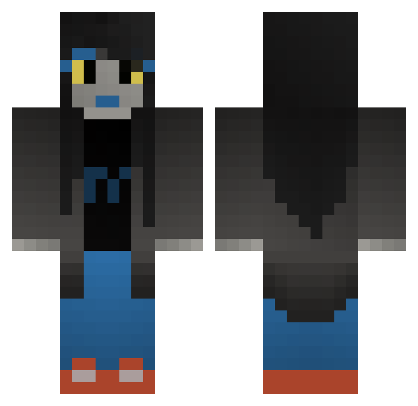 idrinkswampwater Minecraft skin, front and back view