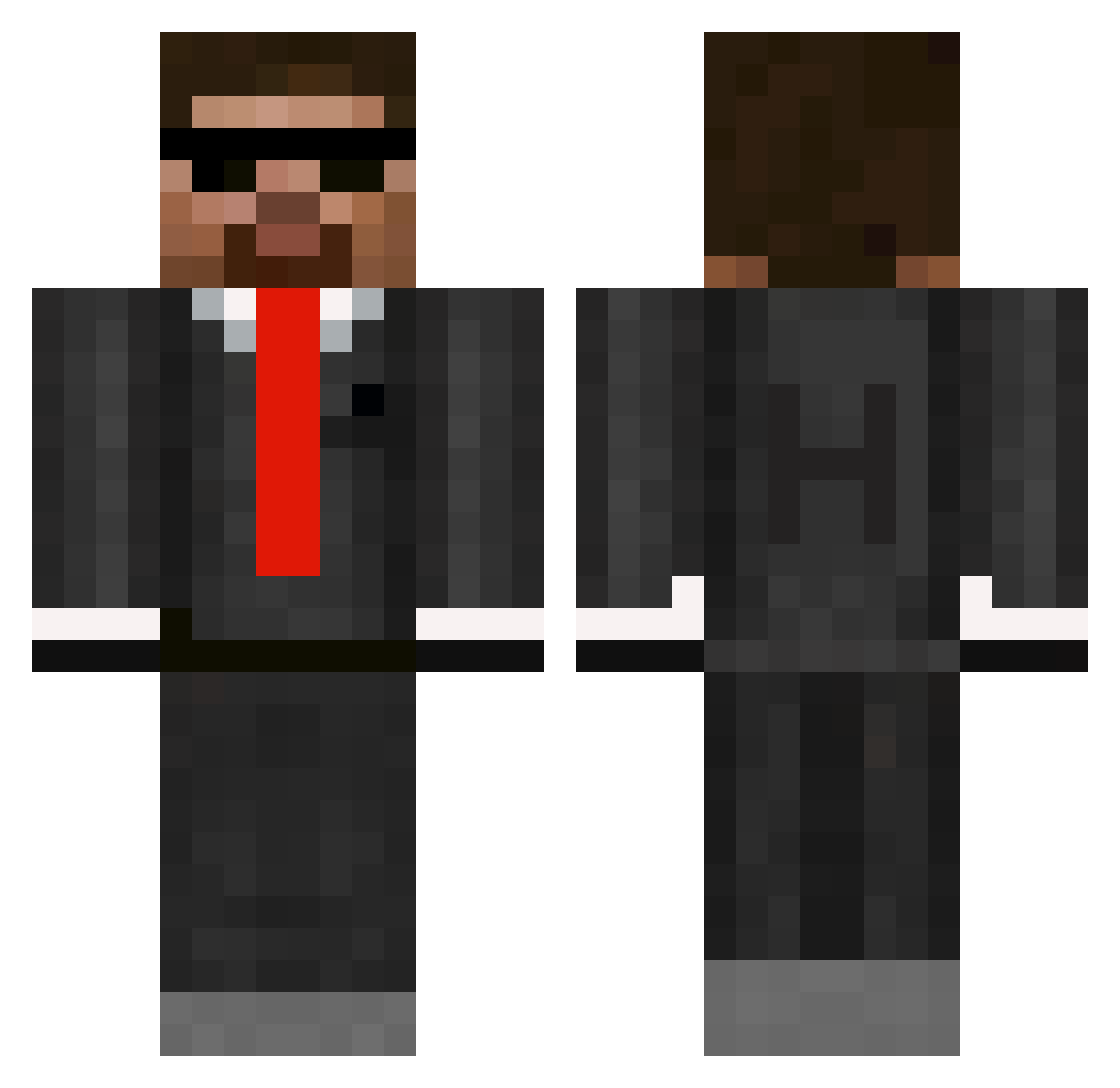 wjaww Minecraft skin, front and back view