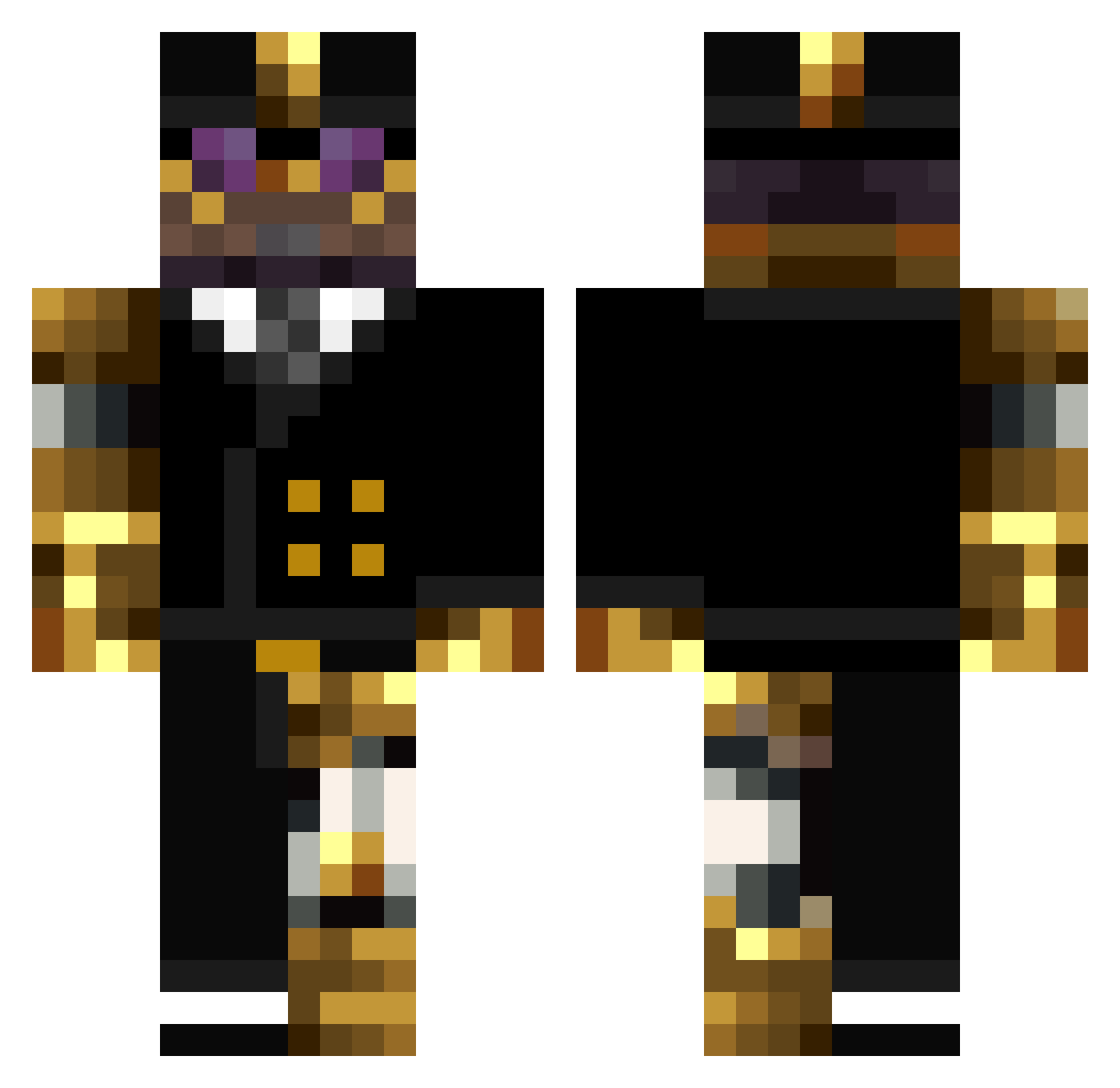 Subroshi Minecraft skin, front and back view