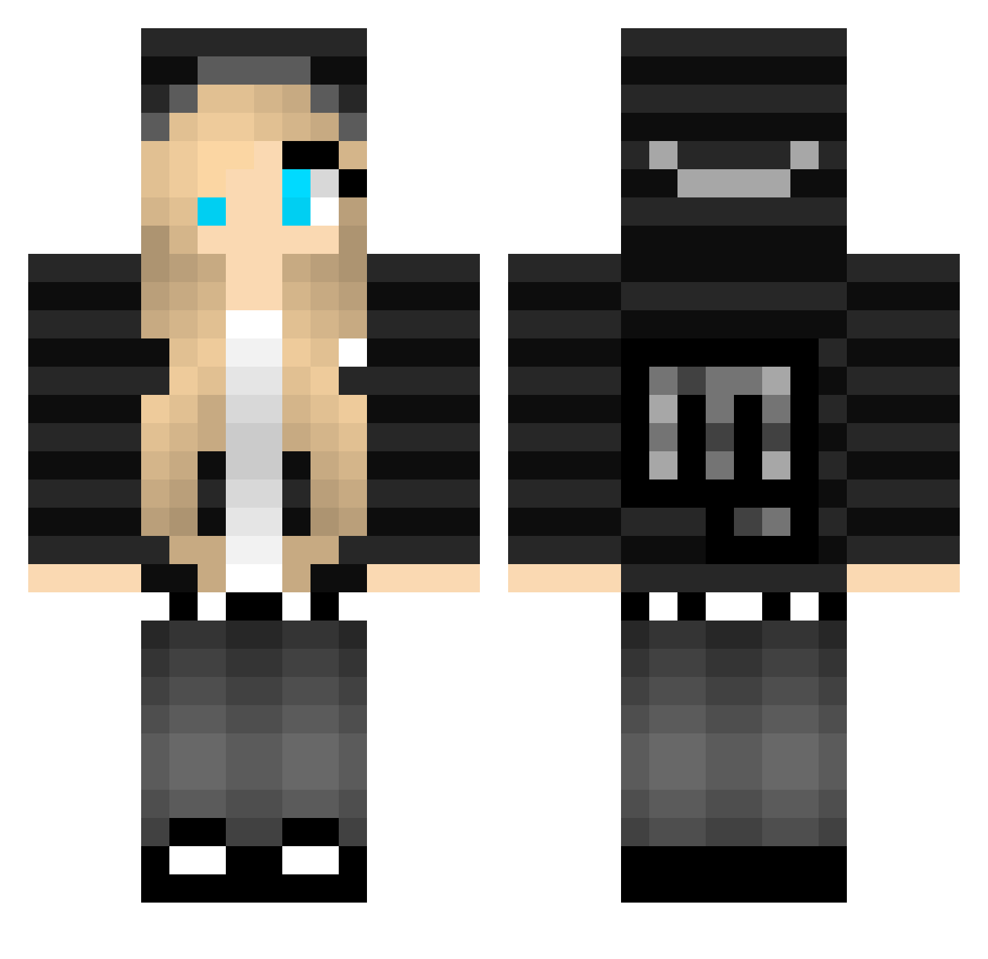 Coincidental Minecraft skin, front and back view