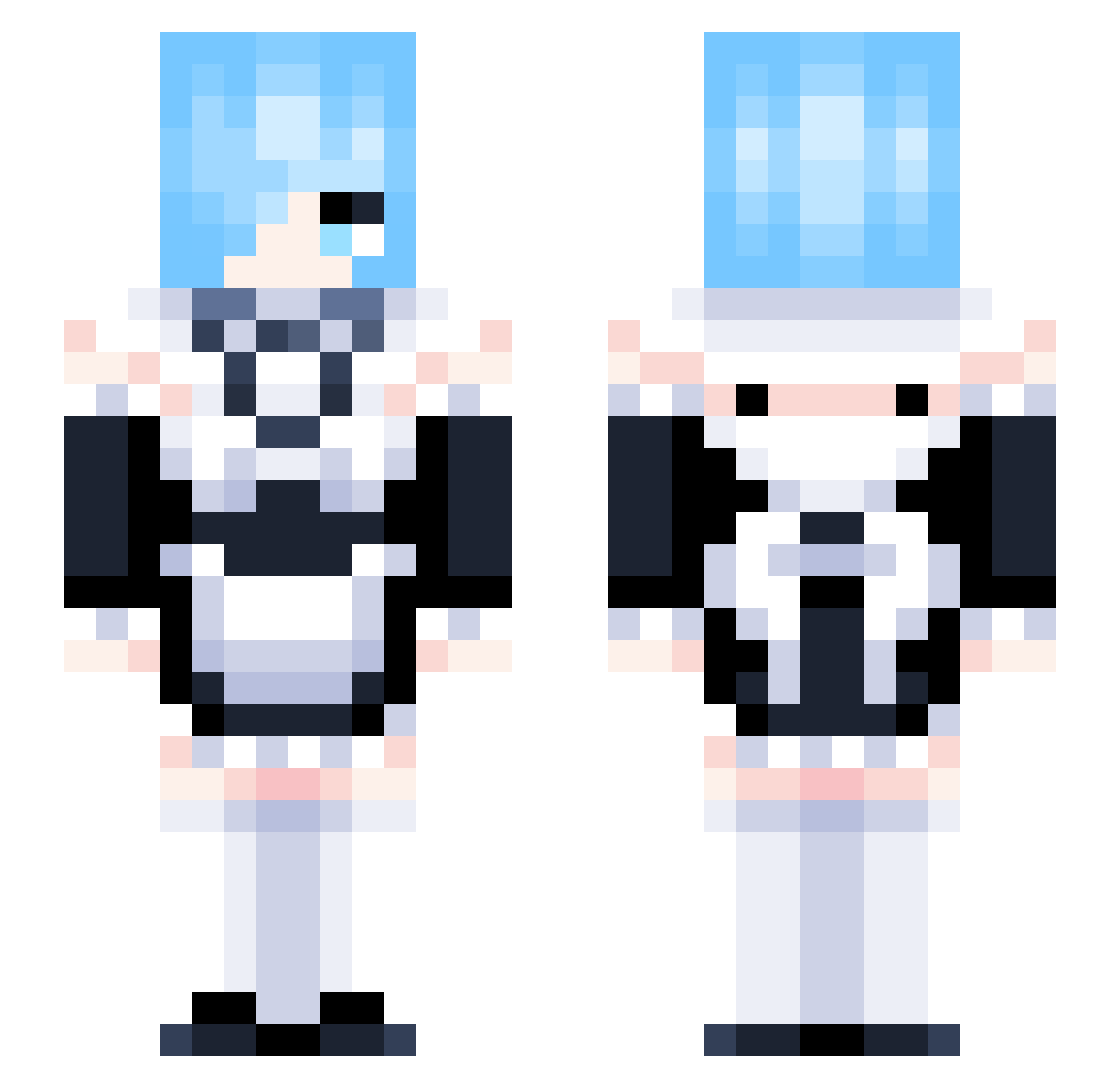Jaiden67 Minecraft skin, front and back view