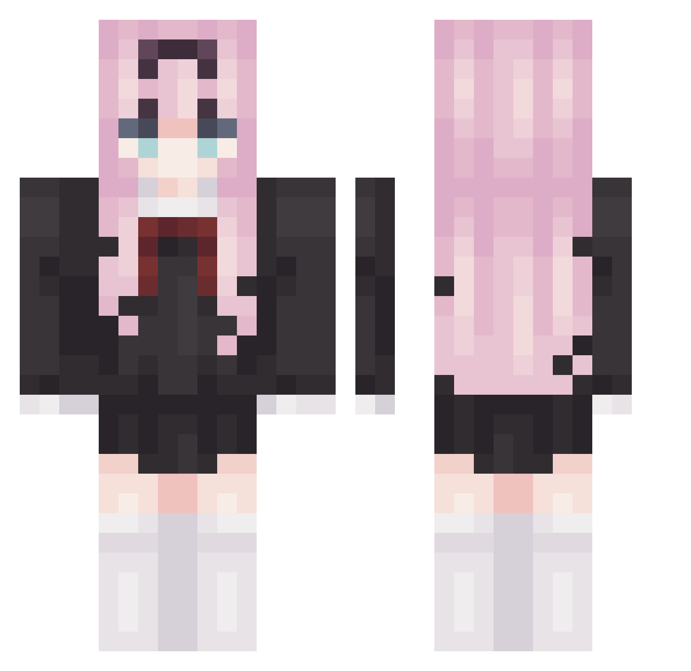 botmakiro Minecraft skin, front and back view