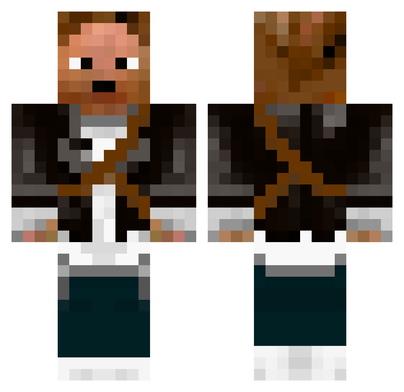felsic Minecraft skin, front and back view