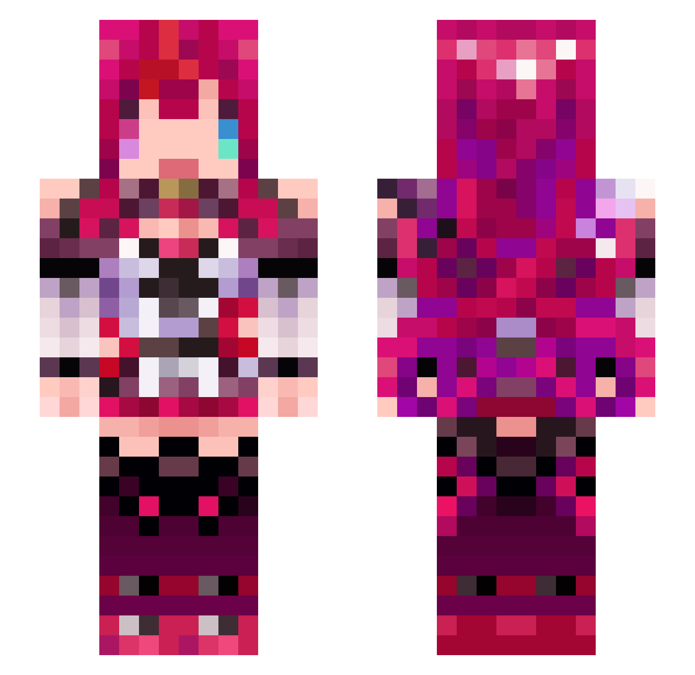 Goshenite Minecraft skin, front and back view