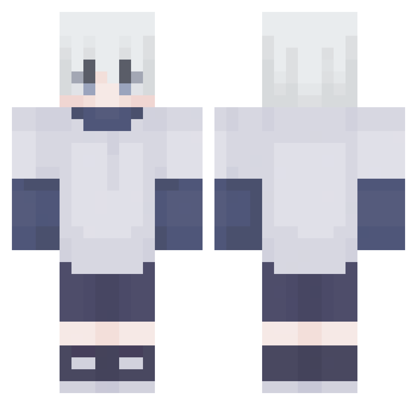 Swabby Minecraft skin, front and back view
