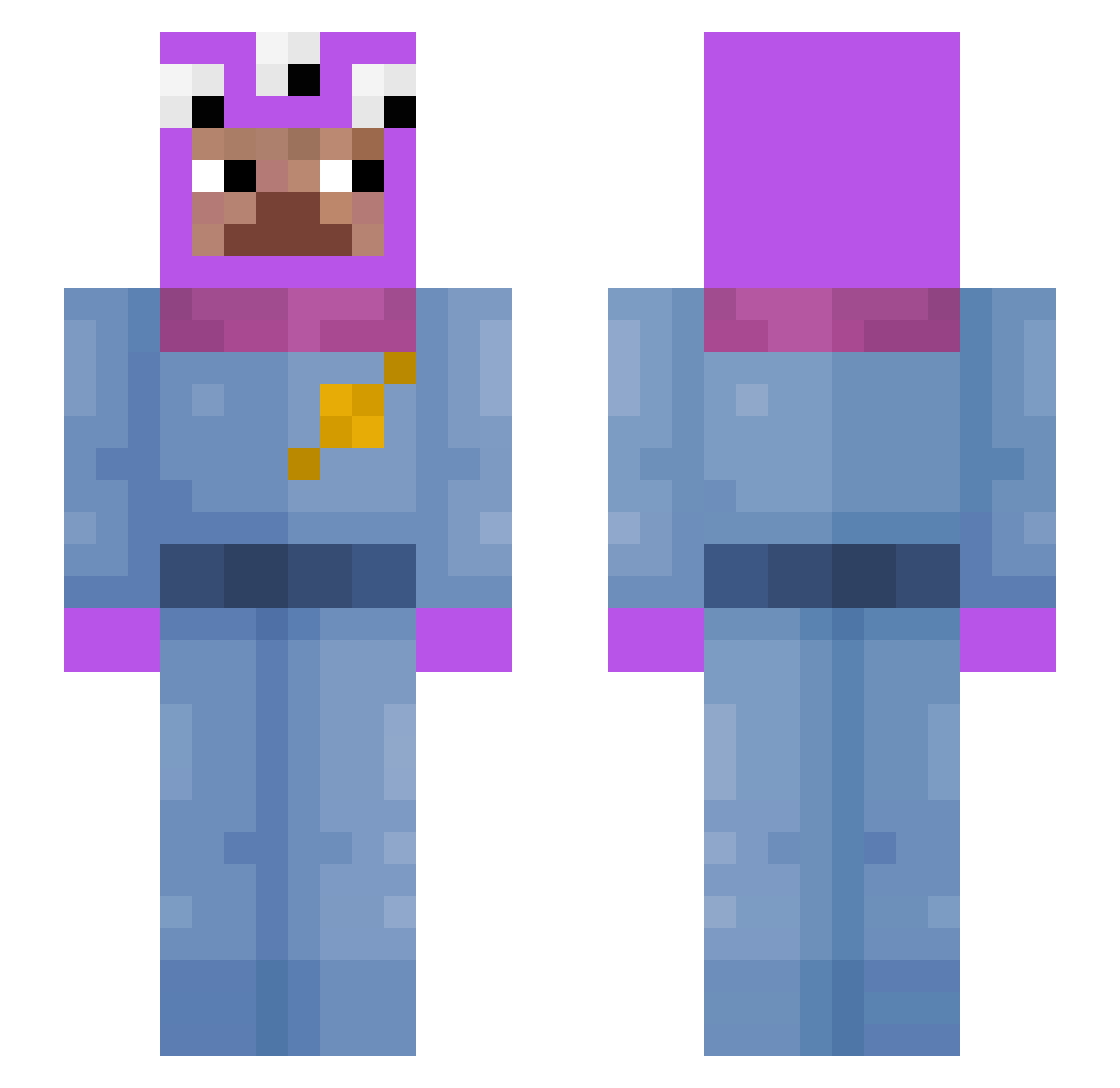 Tomiako Minecraft skin, front and back view