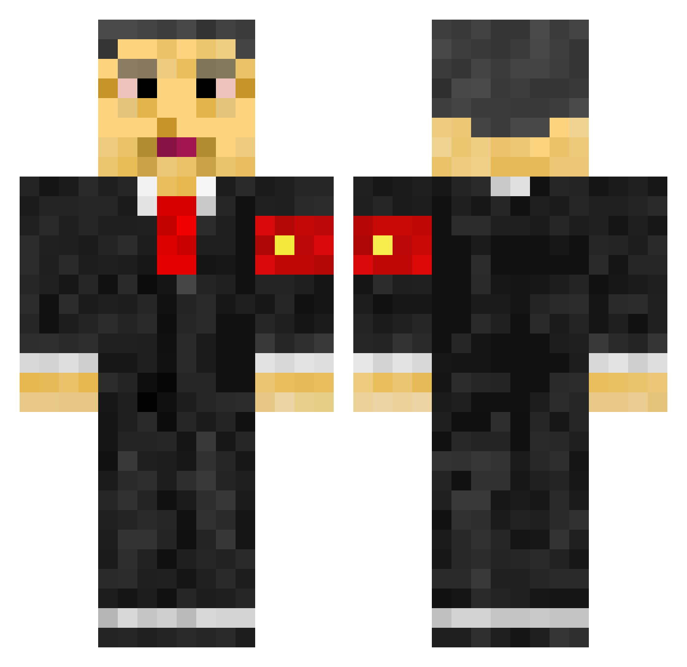 Finityy7 Minecraft skin, front and back view
