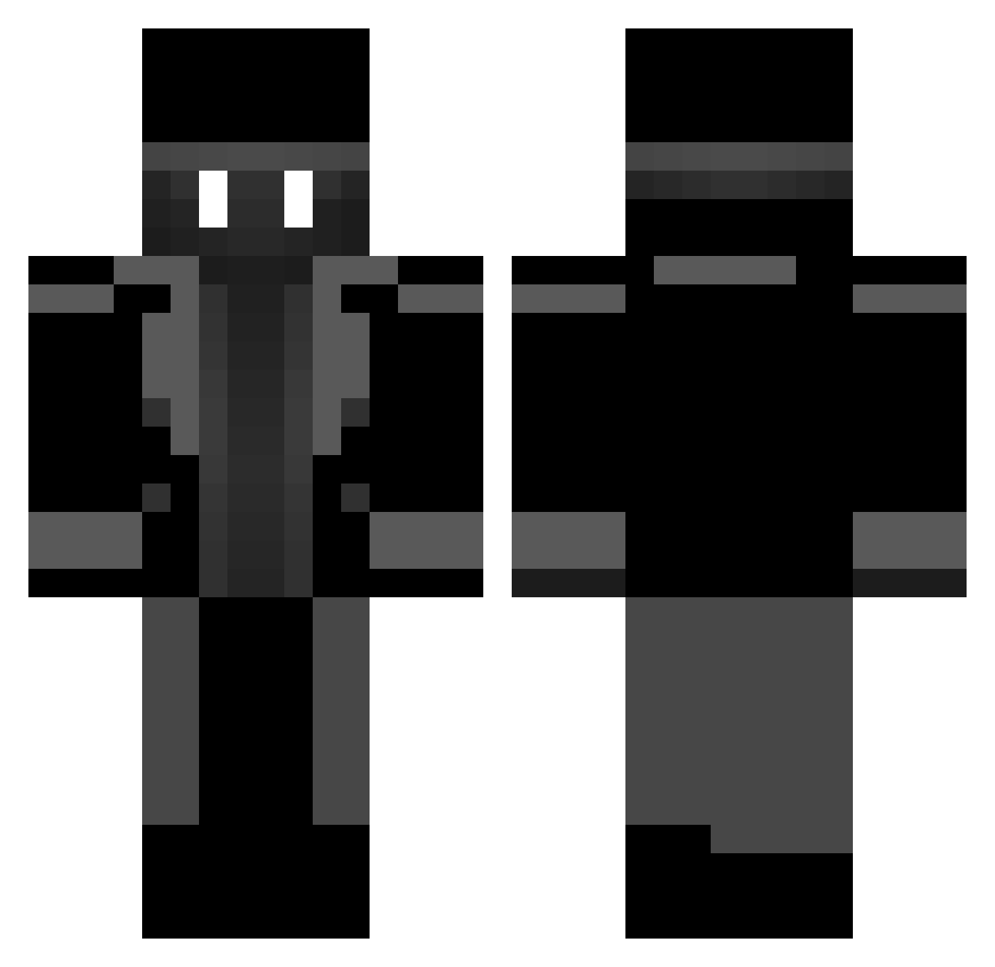 Polarka666 Minecraft skin, front and back view