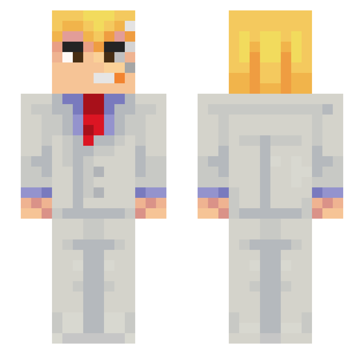 johnnyjoestarda Minecraft skin, front and back view