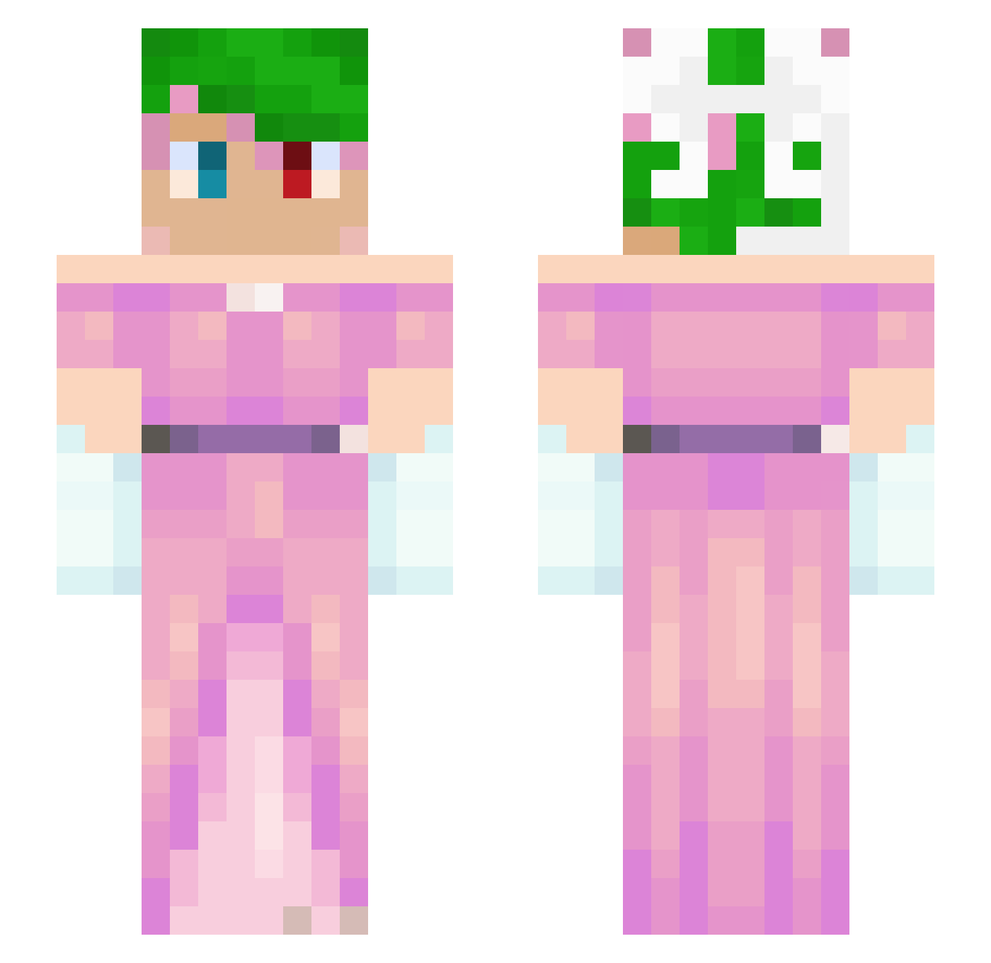 oChqos Minecraft skin, front and back view