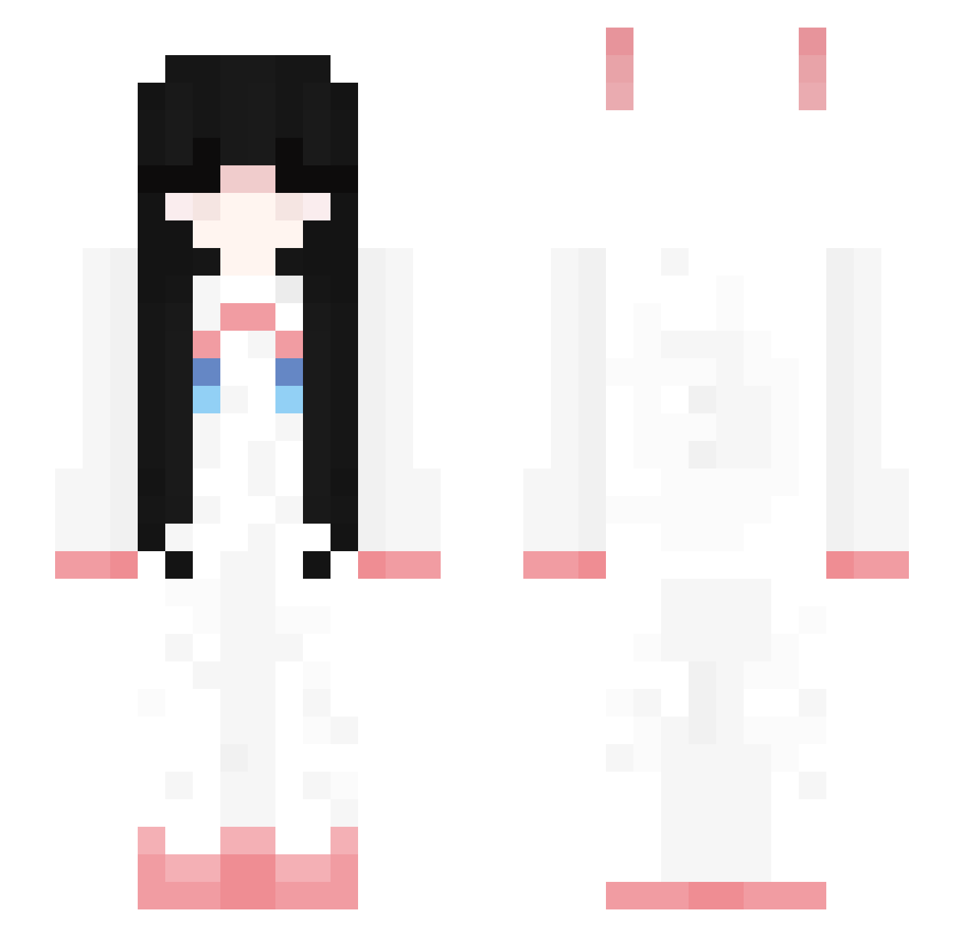 okuqi Minecraft skin, front and back view