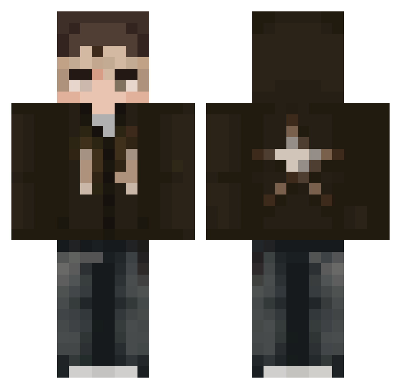 MarionosensE Minecraft skin, front and back view