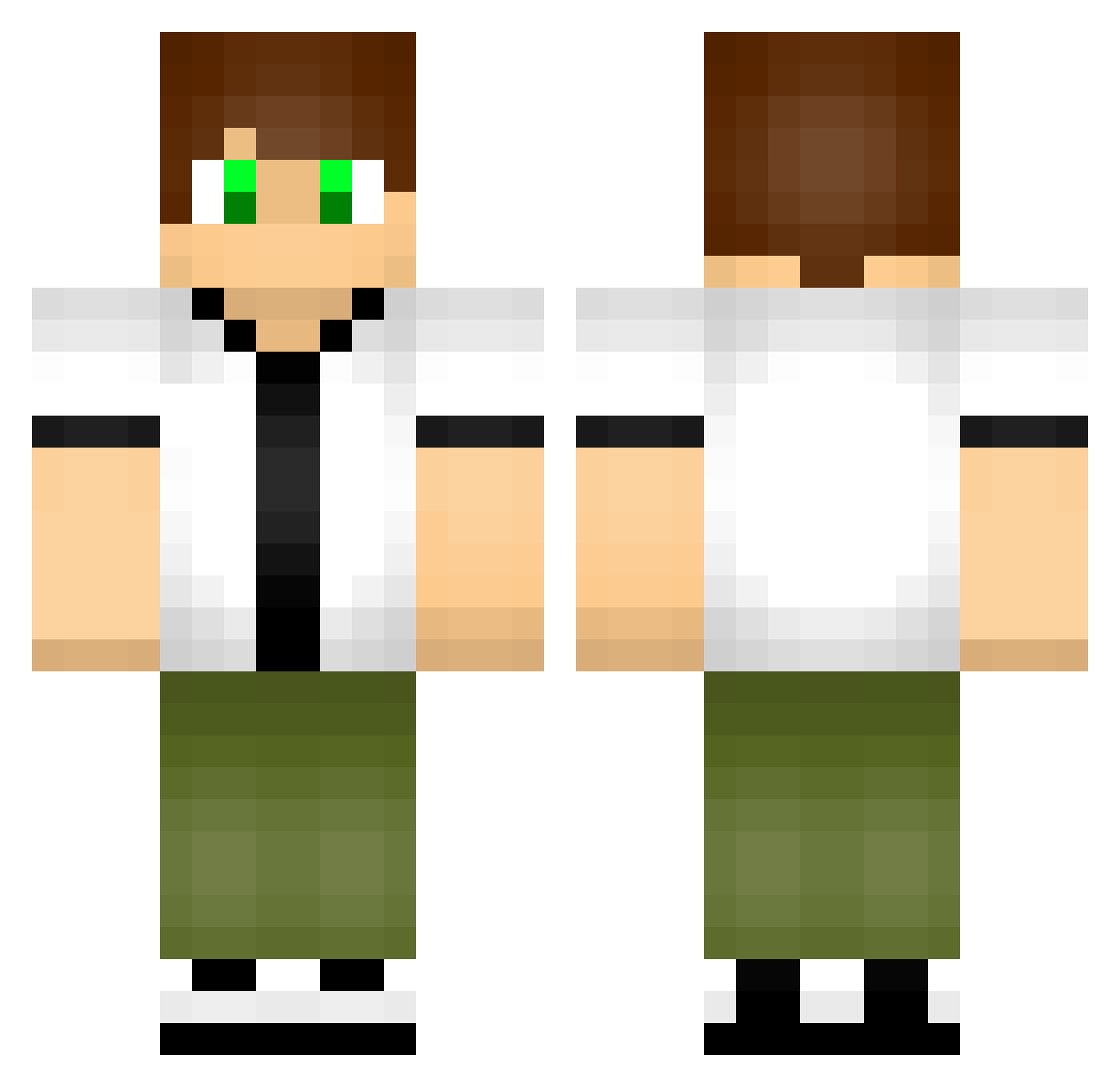 da2te Minecraft skin, front and back view