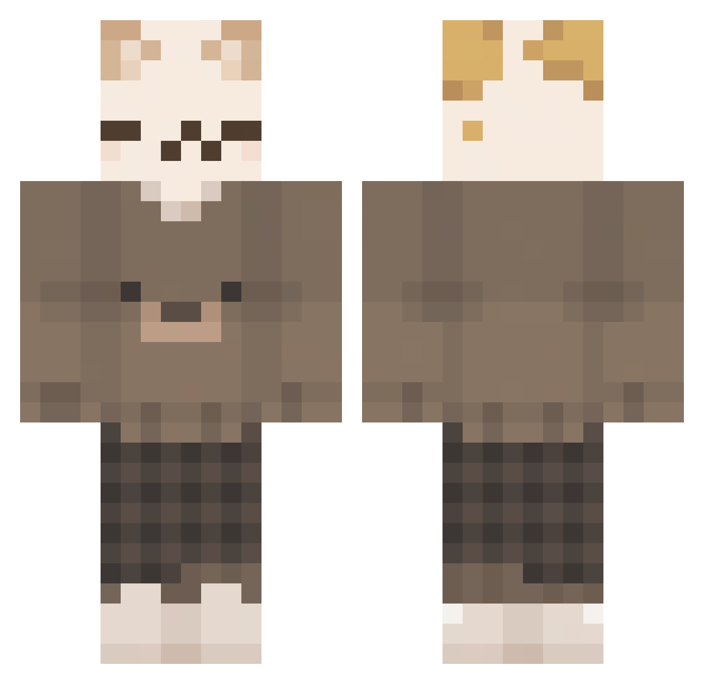 McCurlee Minecraft skin, front and back view