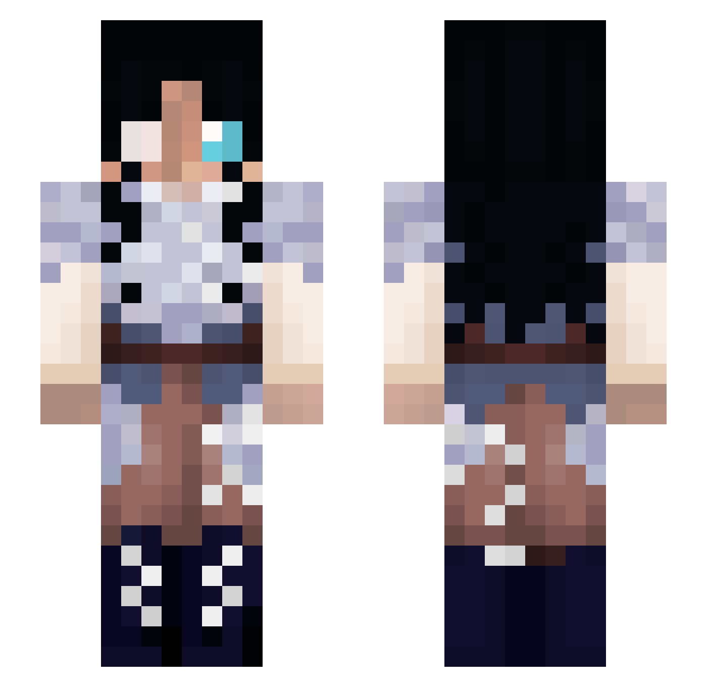 Finnysobsession Minecraft skin, front and back view
