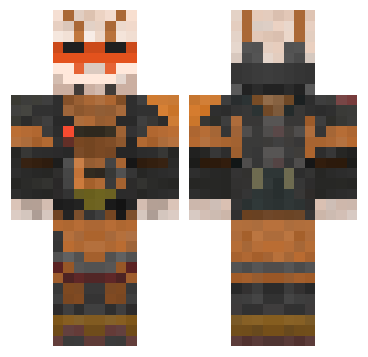 Ohio_Gaming Minecraft skin, front and back view