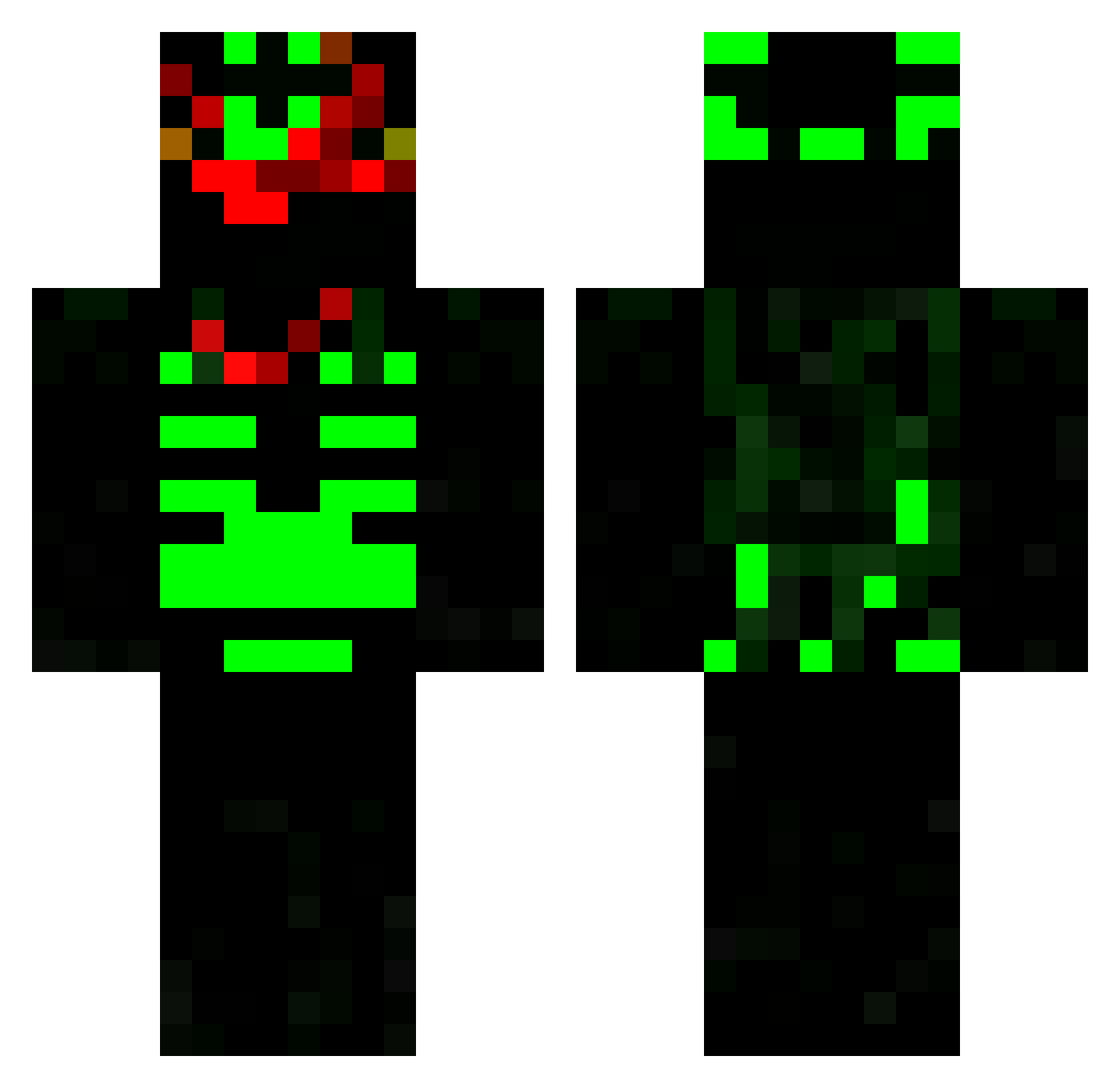 TheChaosElite Minecraft skin, front and back view