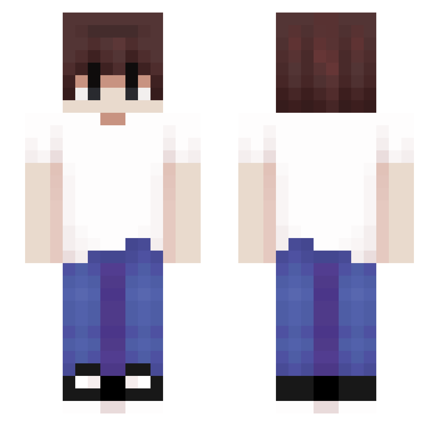 TakeUsNow Minecraft skin, front and back view