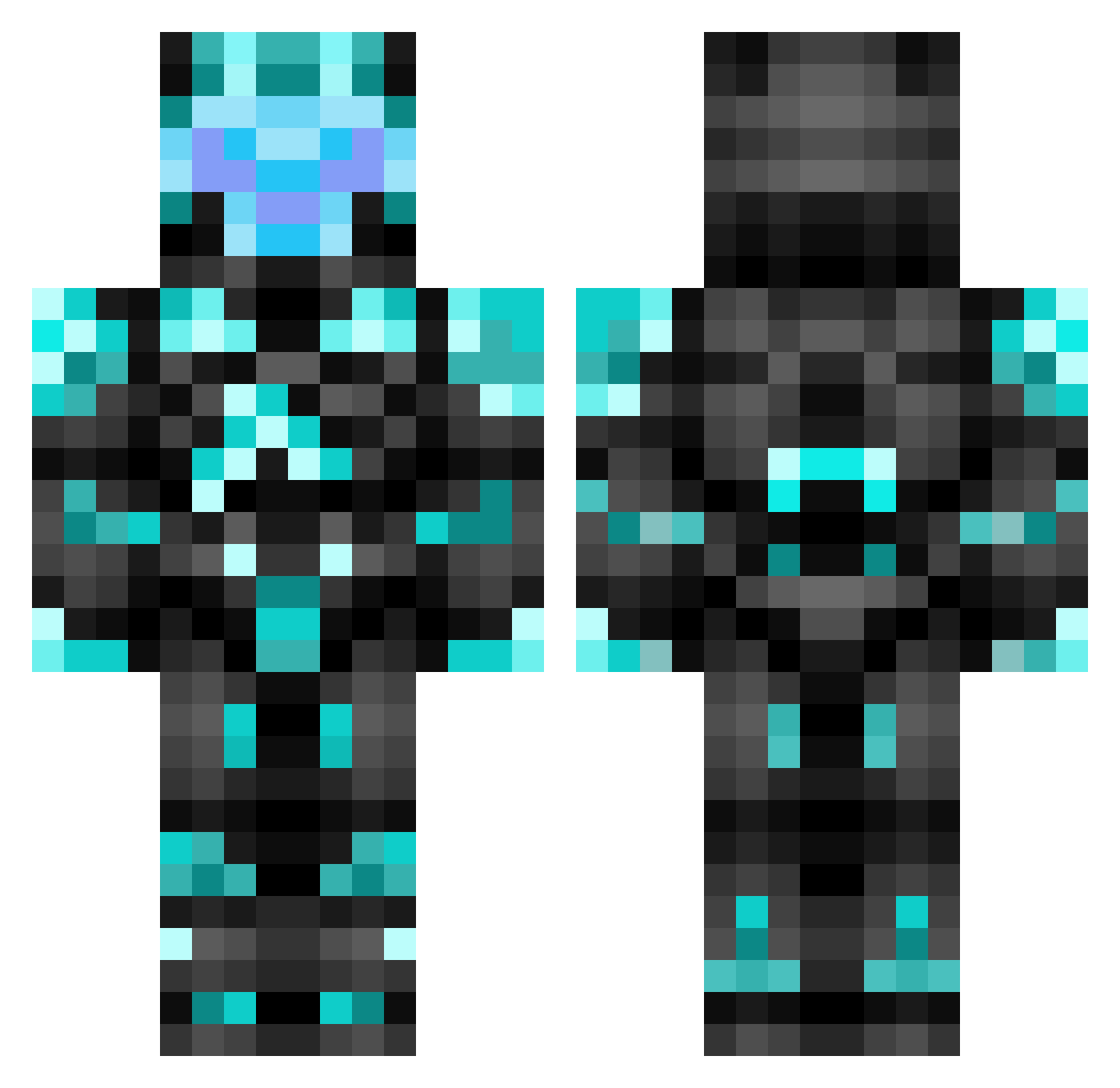 Grey611 Minecraft skin, front and back view