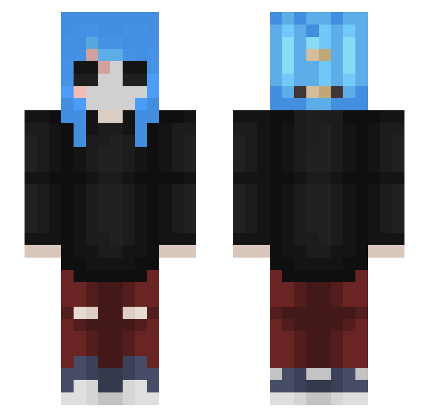 Confoozzed Minecraft skin, front and back view