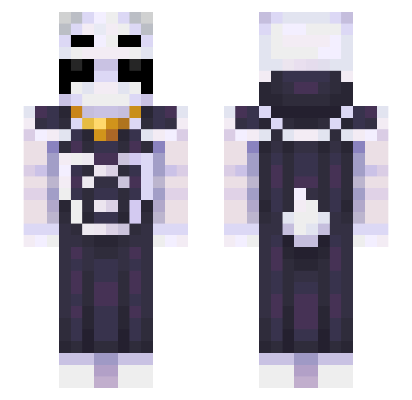 Reino49 Minecraft skin, front and back view