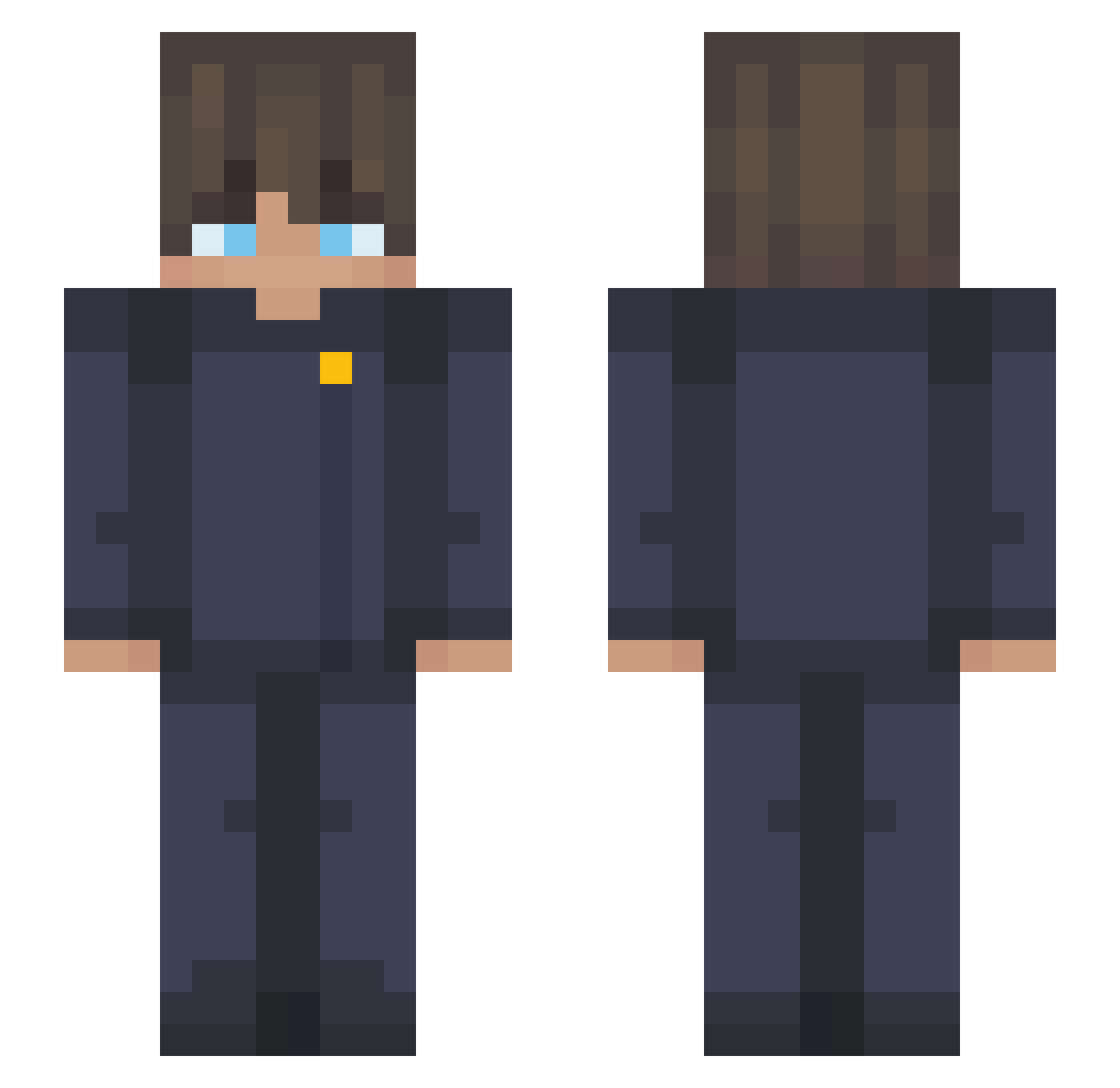 quackadeez Minecraft skin, front and back view