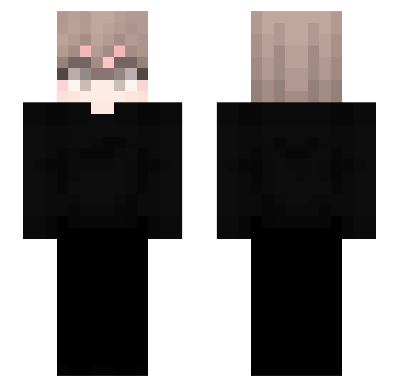 NotDollar Minecraft skin, front and back view