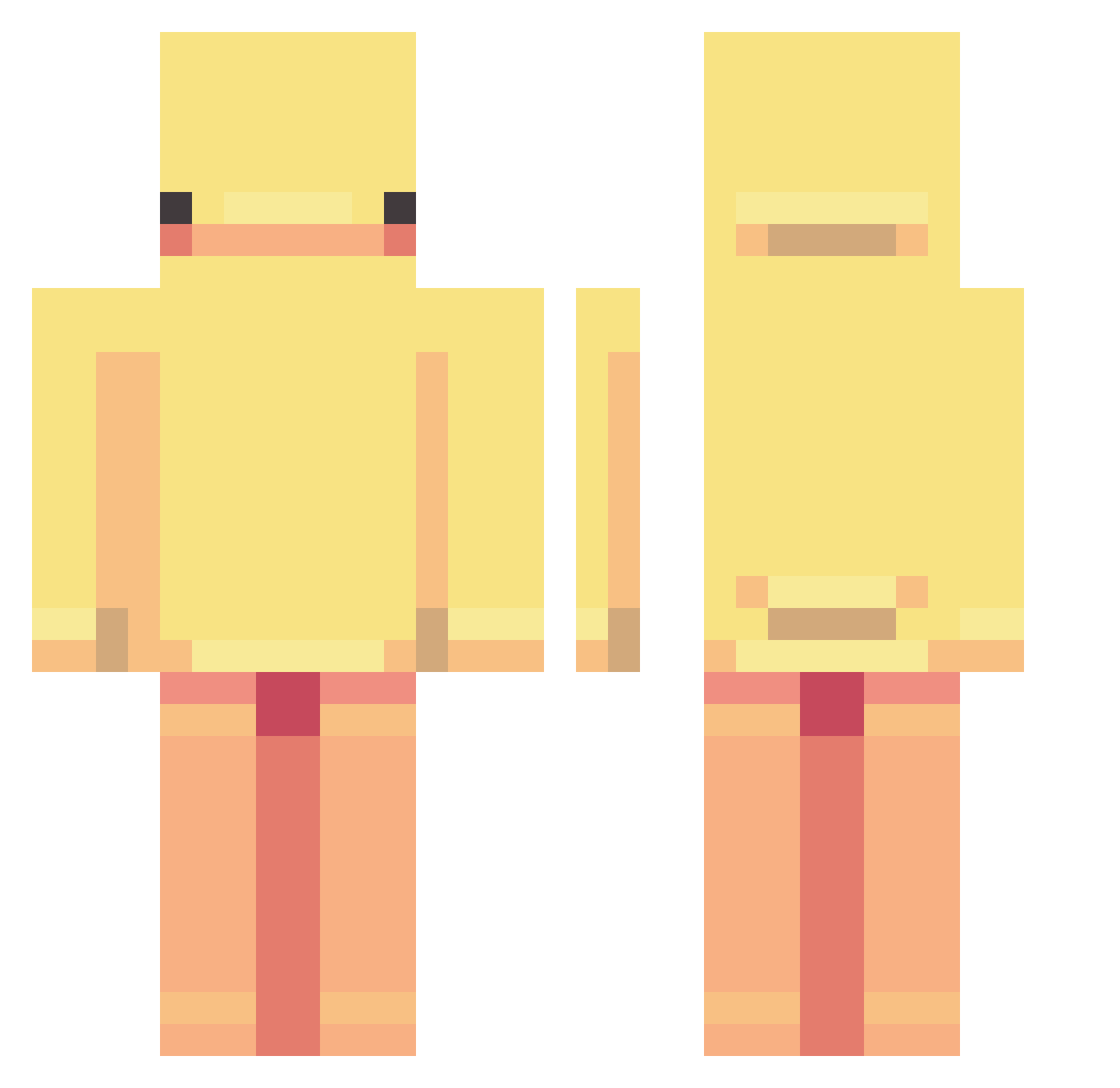 Joannes Minecraft skin, front and back view