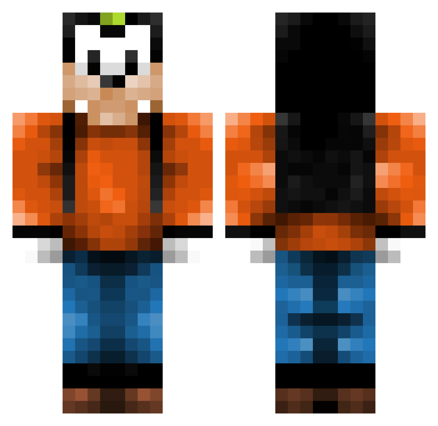 6a9928 Minecraft skin, front and back view