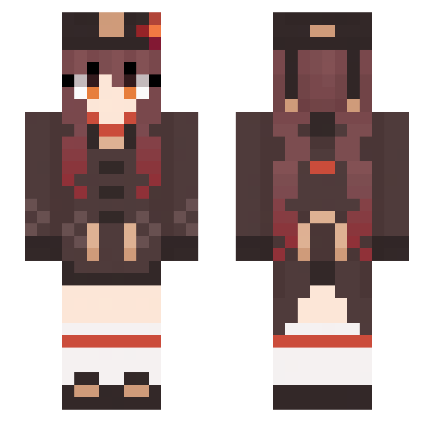 nuupo Minecraft skin, front and back view