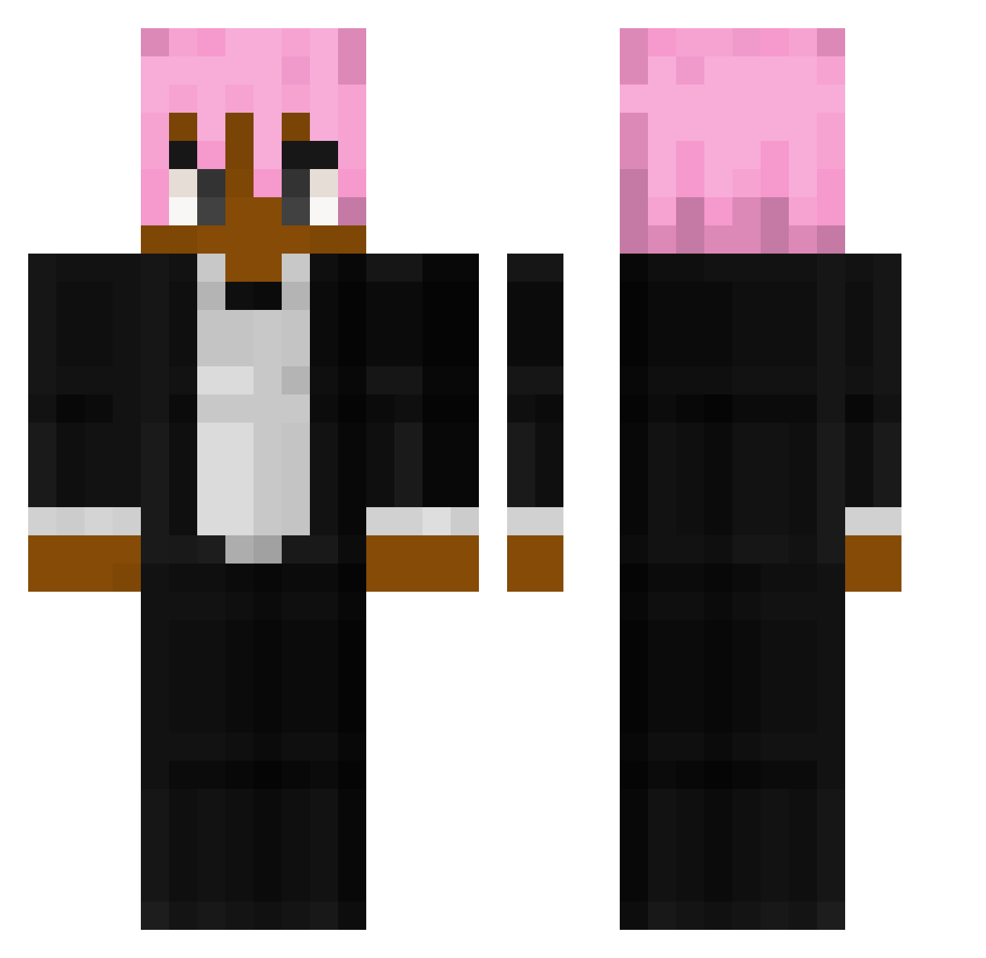 Rickass69 Minecraft skin, front and back view