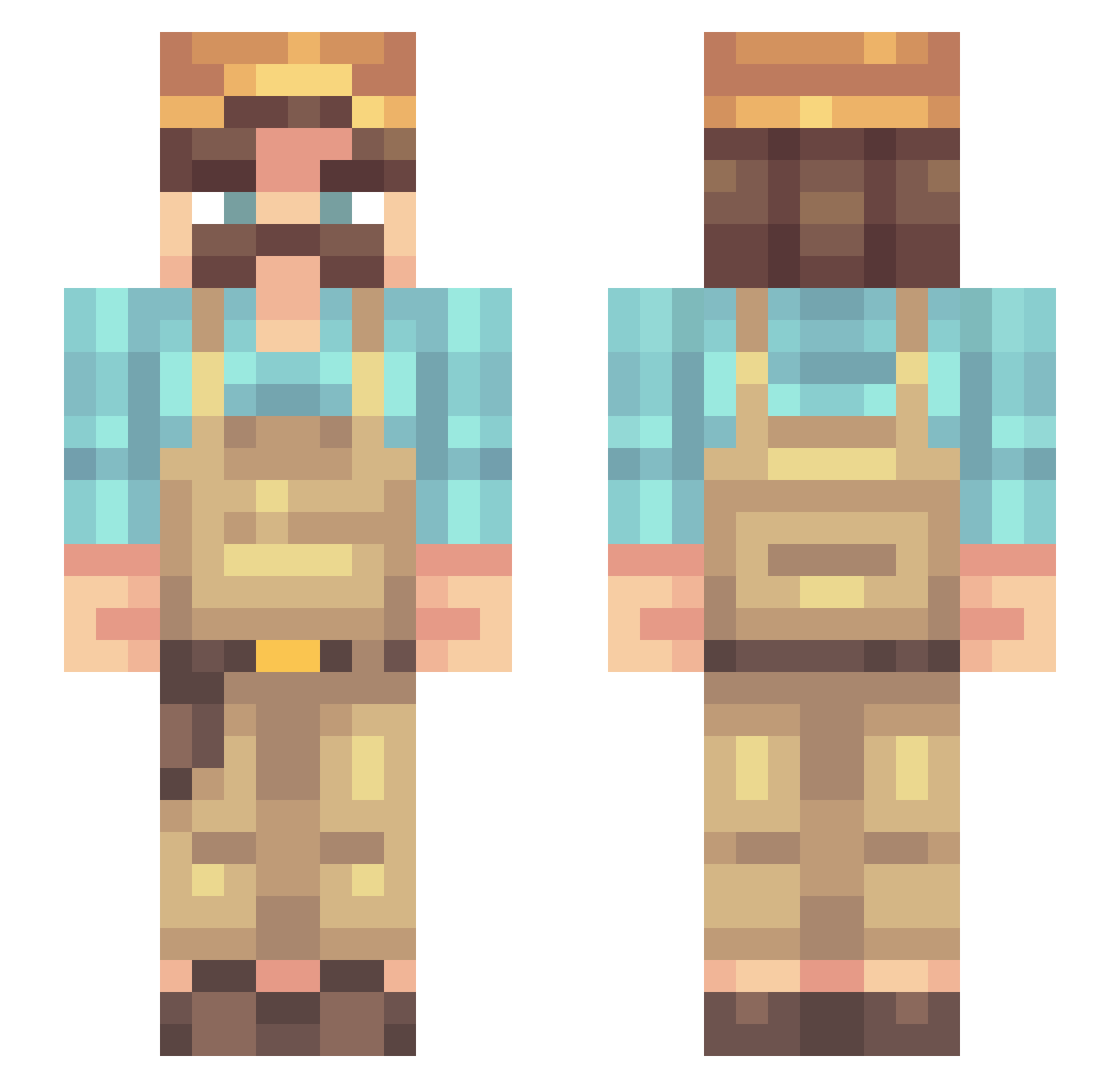 Histeo Minecraft skin, front and back view
