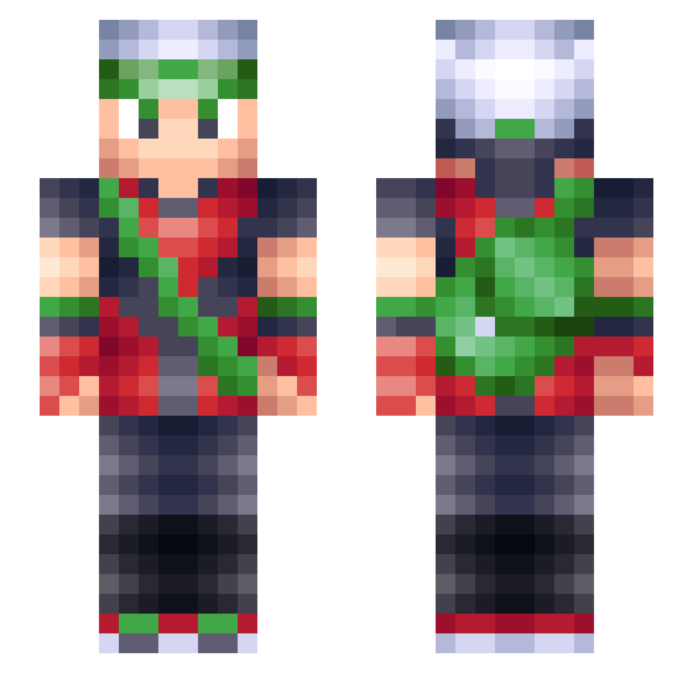 Sharky051 Minecraft skin, front and back view