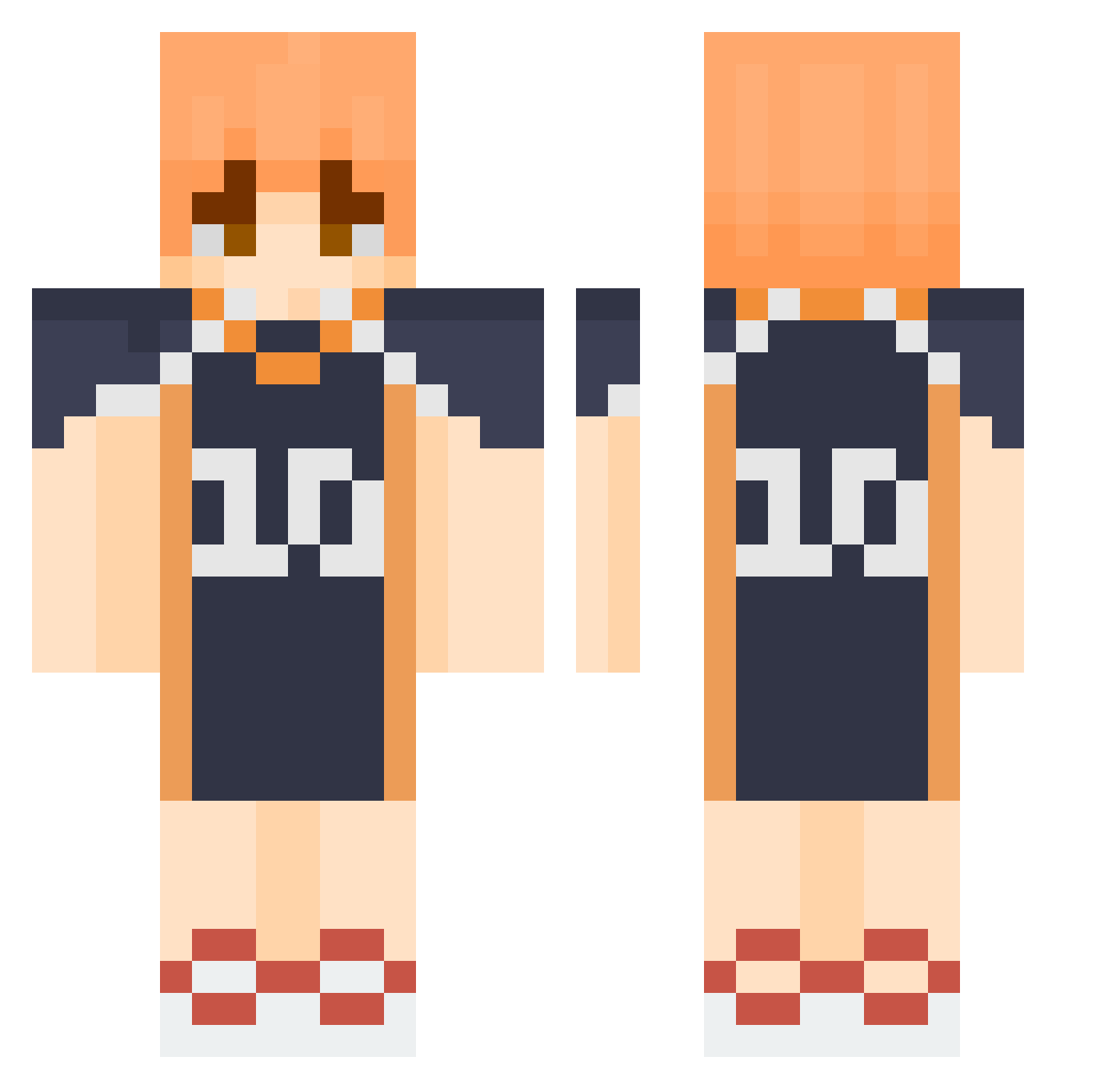 SpauldinH Minecraft skin, front and back view