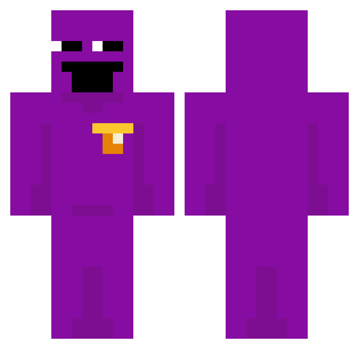 AzteYT Minecraft skin, front and back view