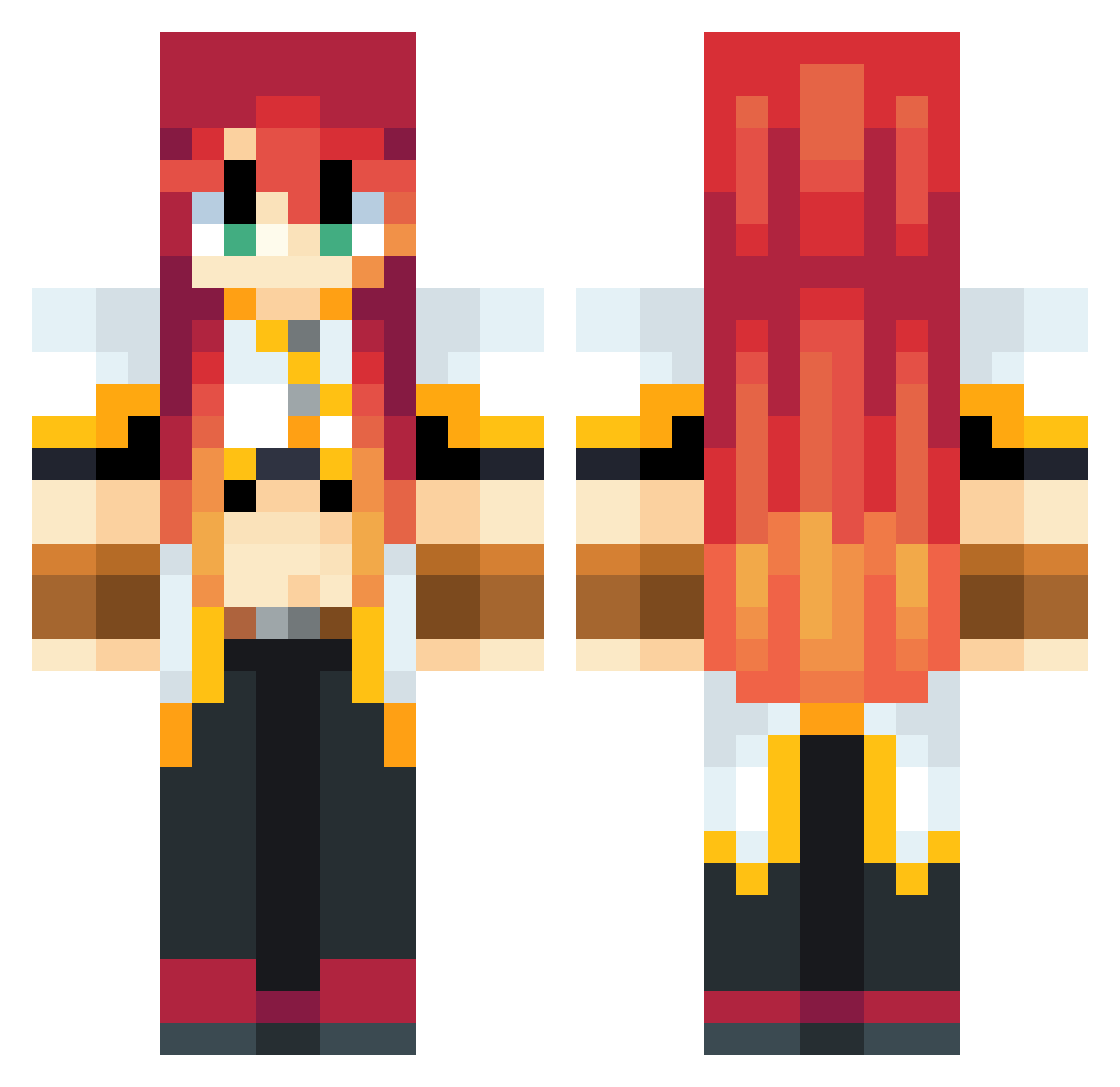 Sculder Minecraft skin, front and back view