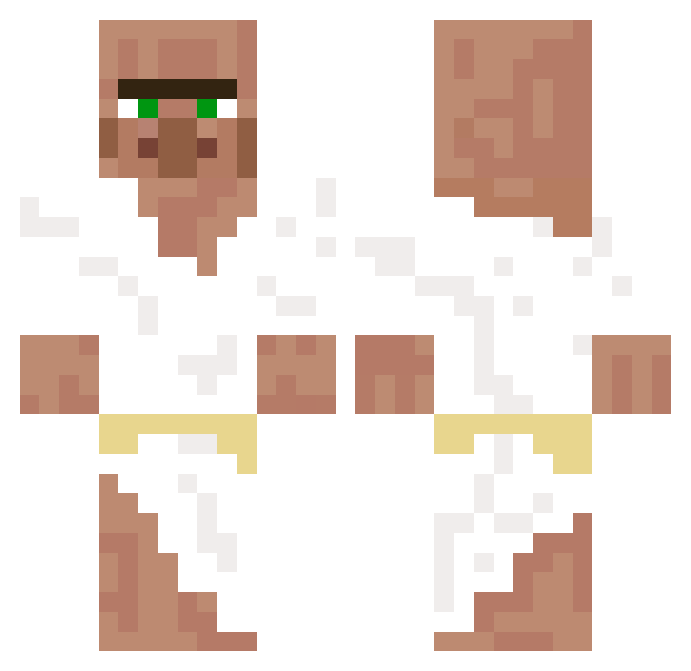 PalmB3ach7ete Minecraft skin, front and back view
