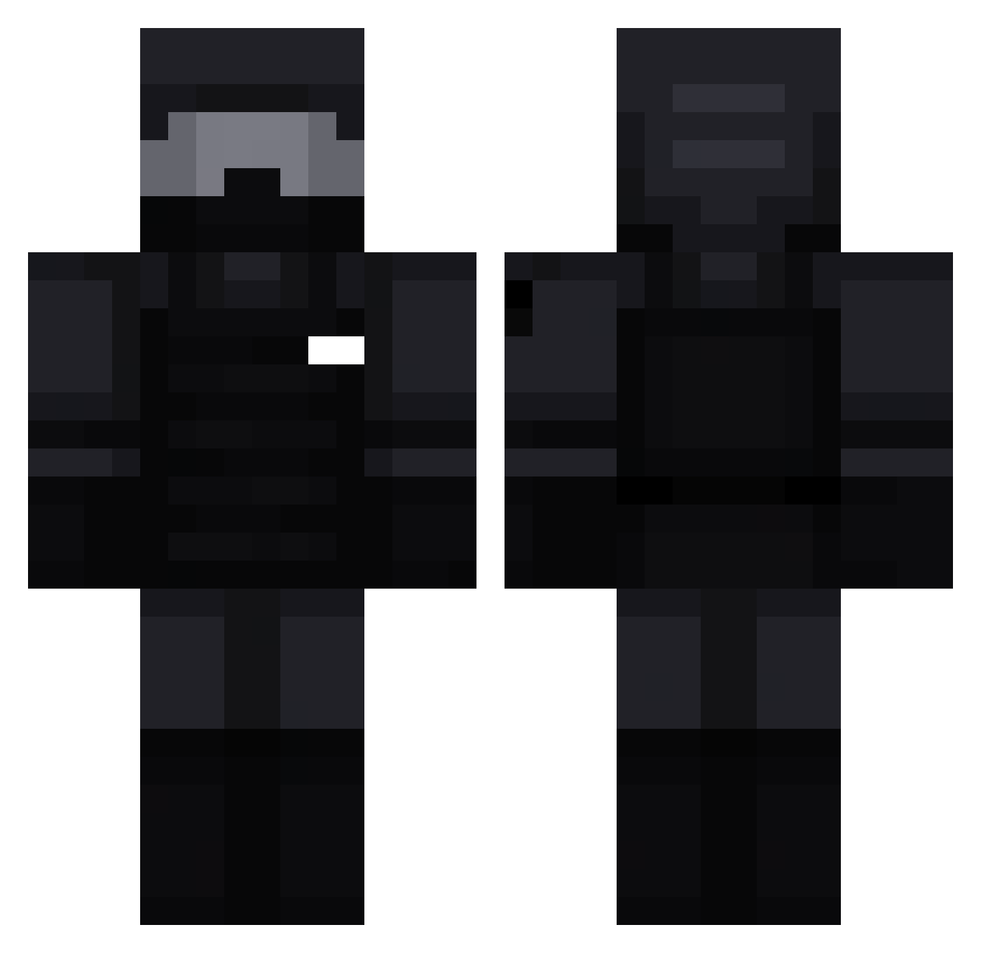 MidNightHeart_ Minecraft skin, front and back view
