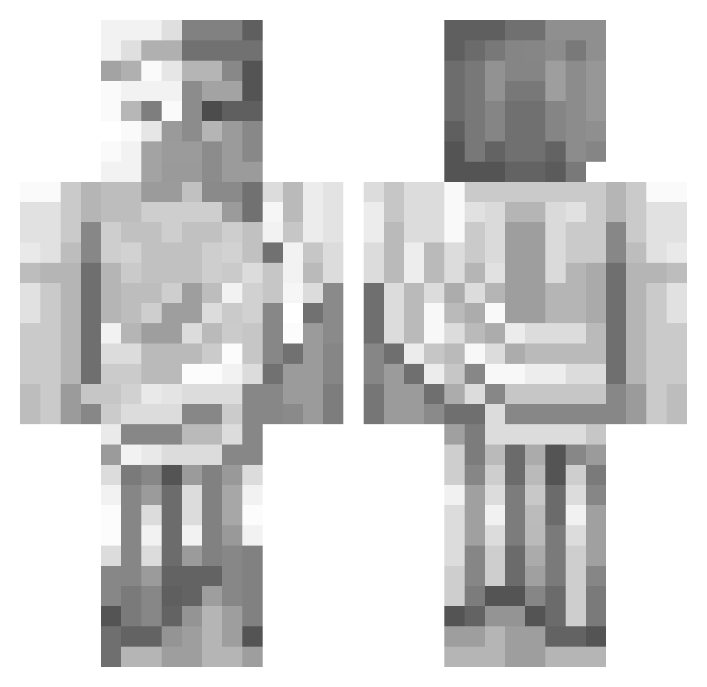 asip7 Minecraft skin, front and back view