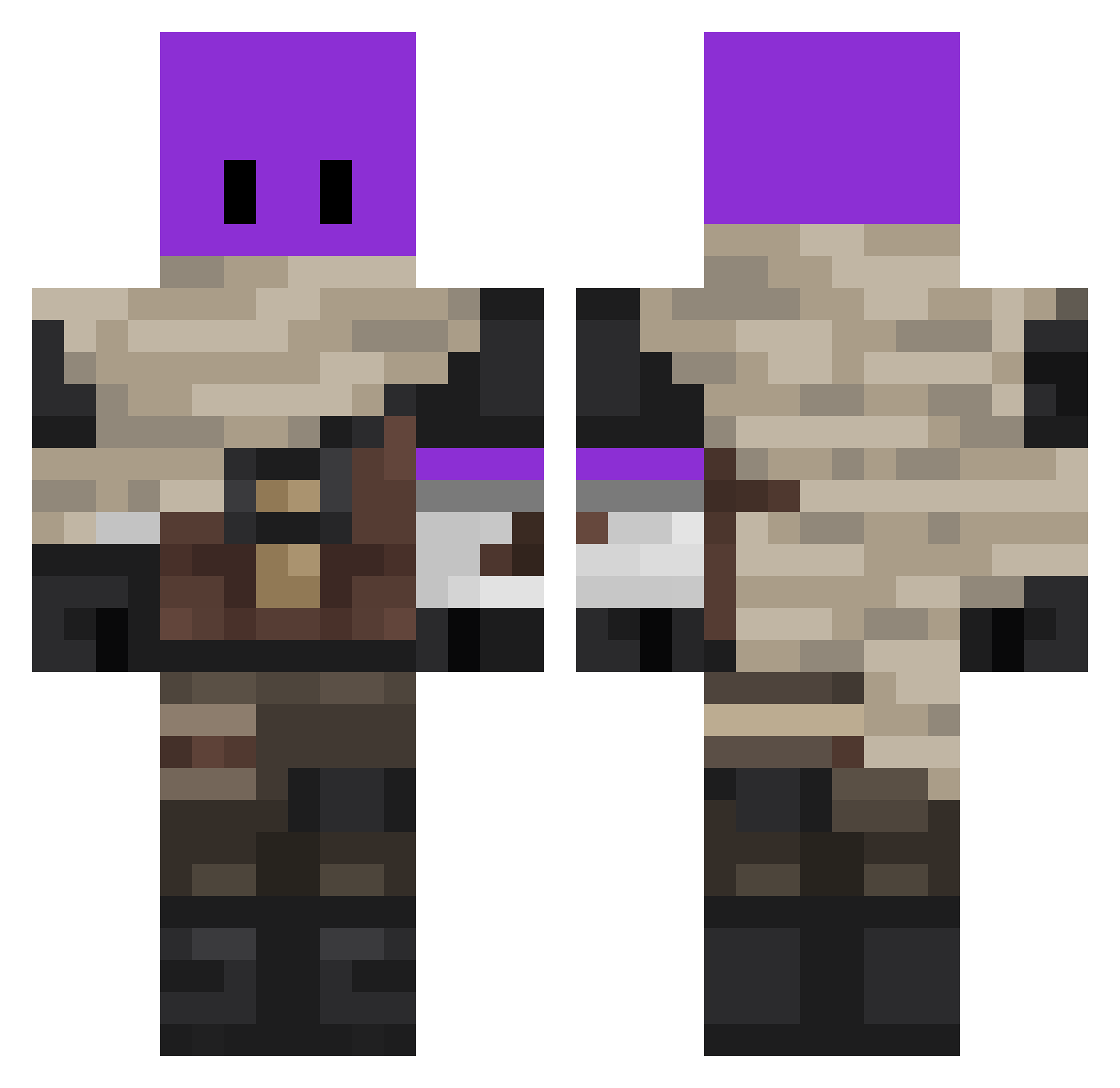 LOL_BIT13 Minecraft skin, front and back view