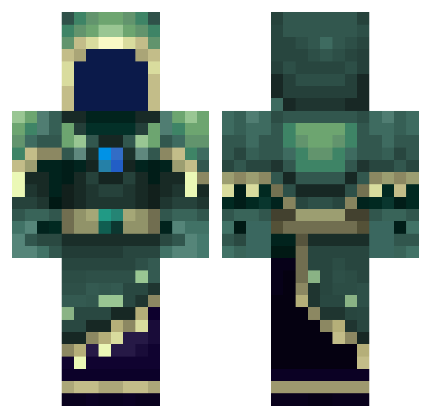 Modry_duch Minecraft skin, front and back view