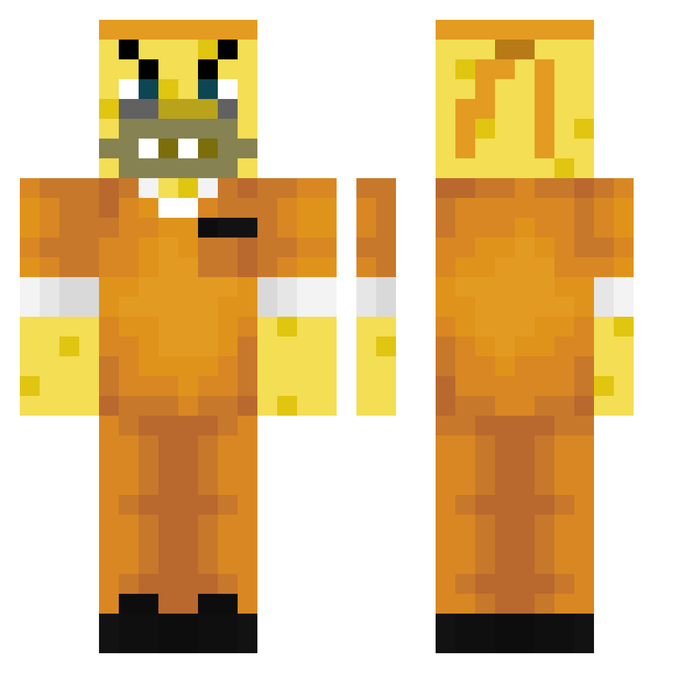 untechnical Minecraft skin, front and back view
