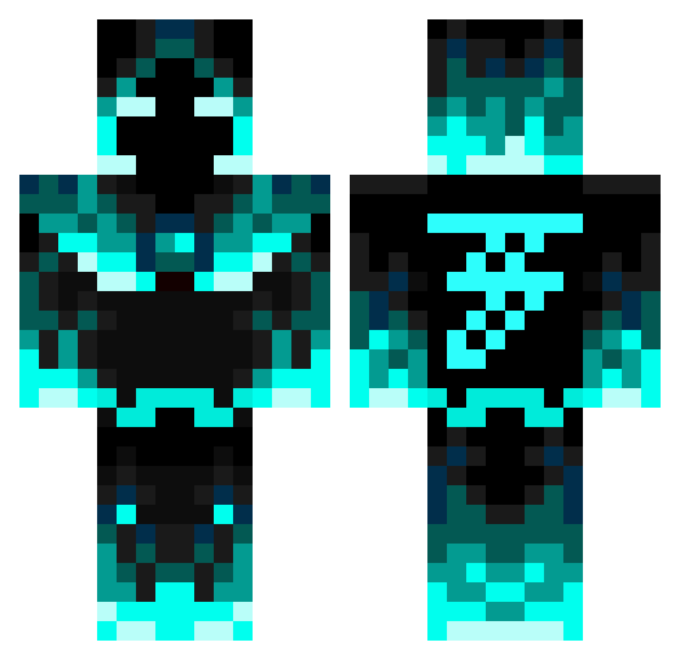 Gangerd Minecraft skin, front and back view