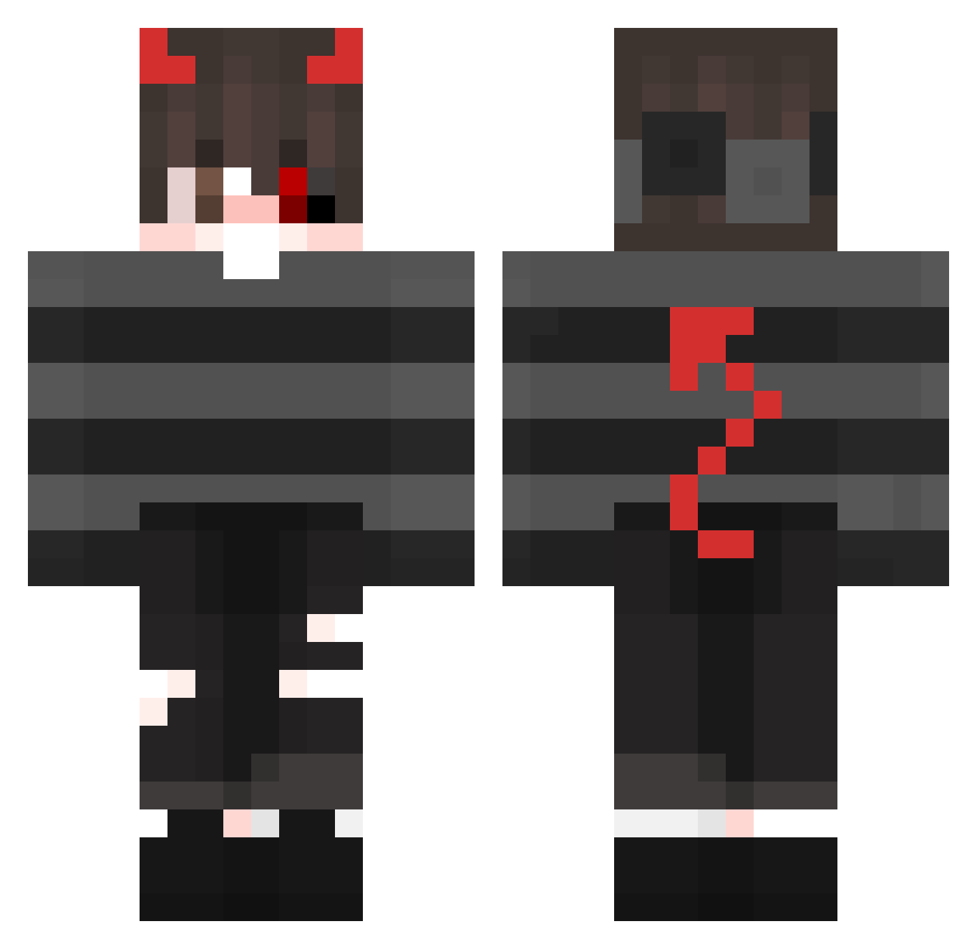 Dem0nK1ng Minecraft skin, front and back view