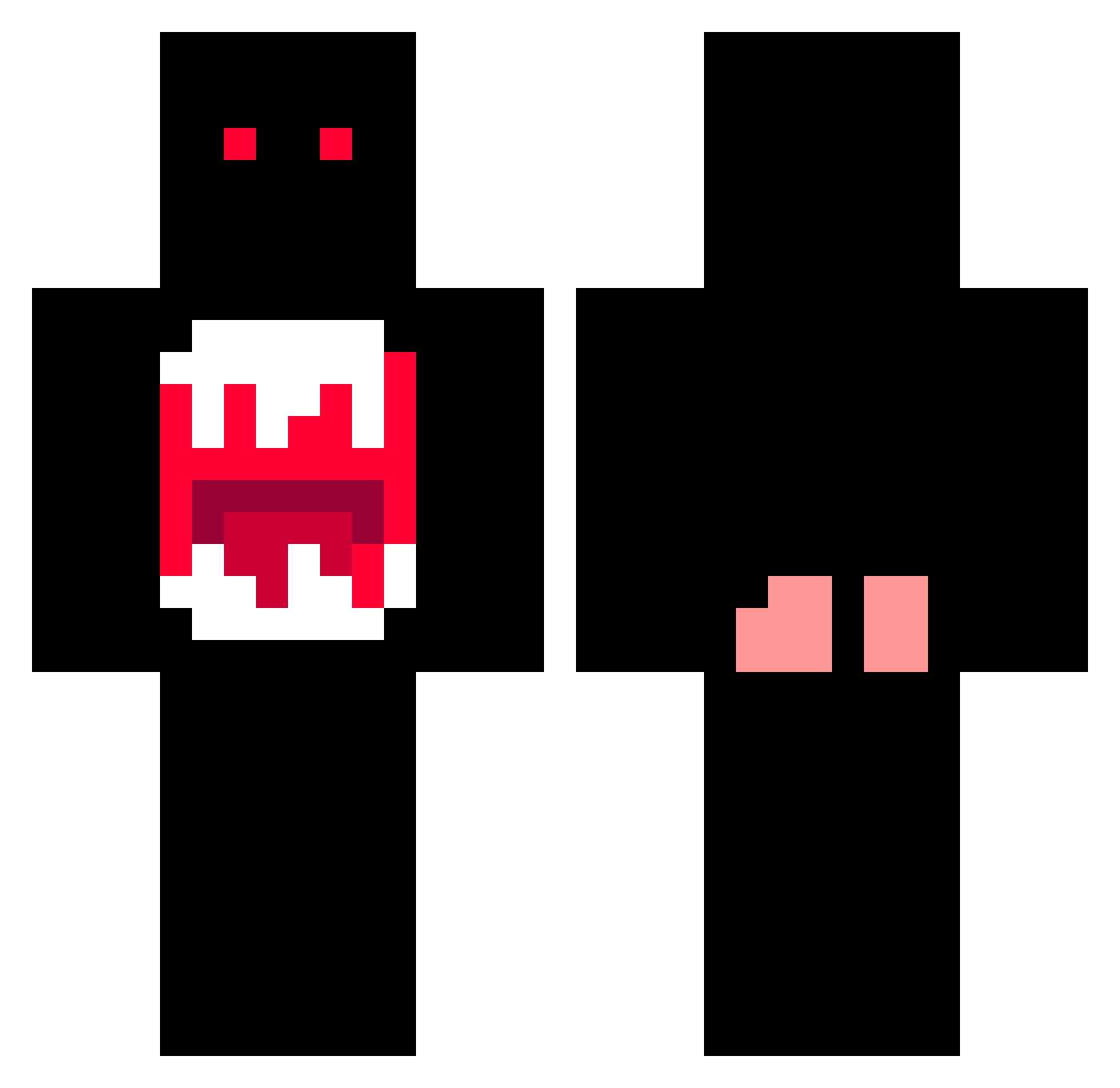 guyed Minecraft skin, front and back view