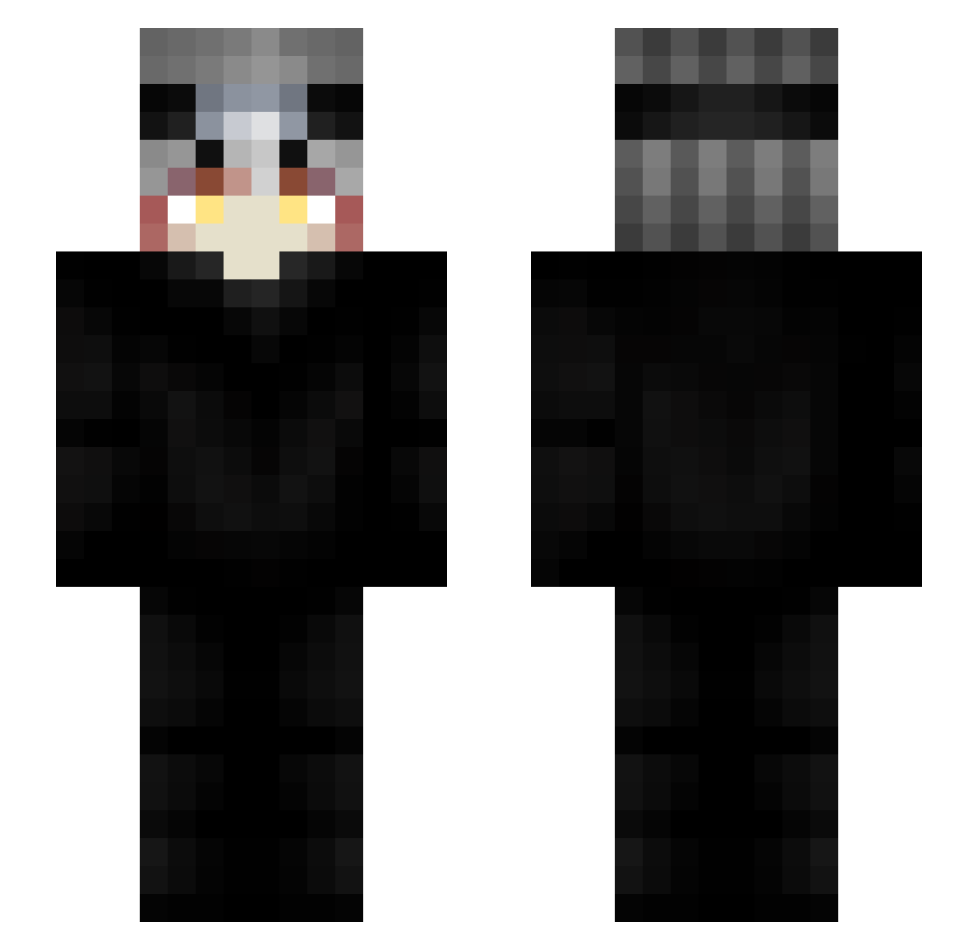 ISyuAI Minecraft skin, front and back view