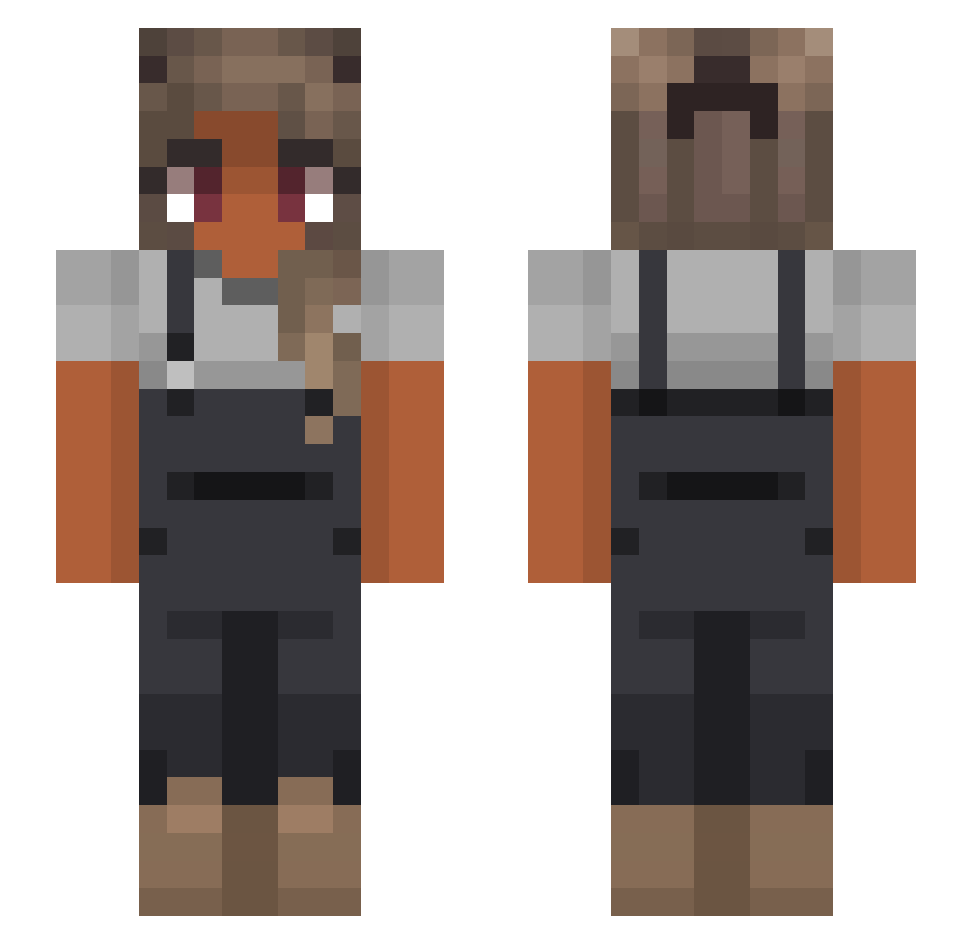 Ateista Minecraft skin, front and back view