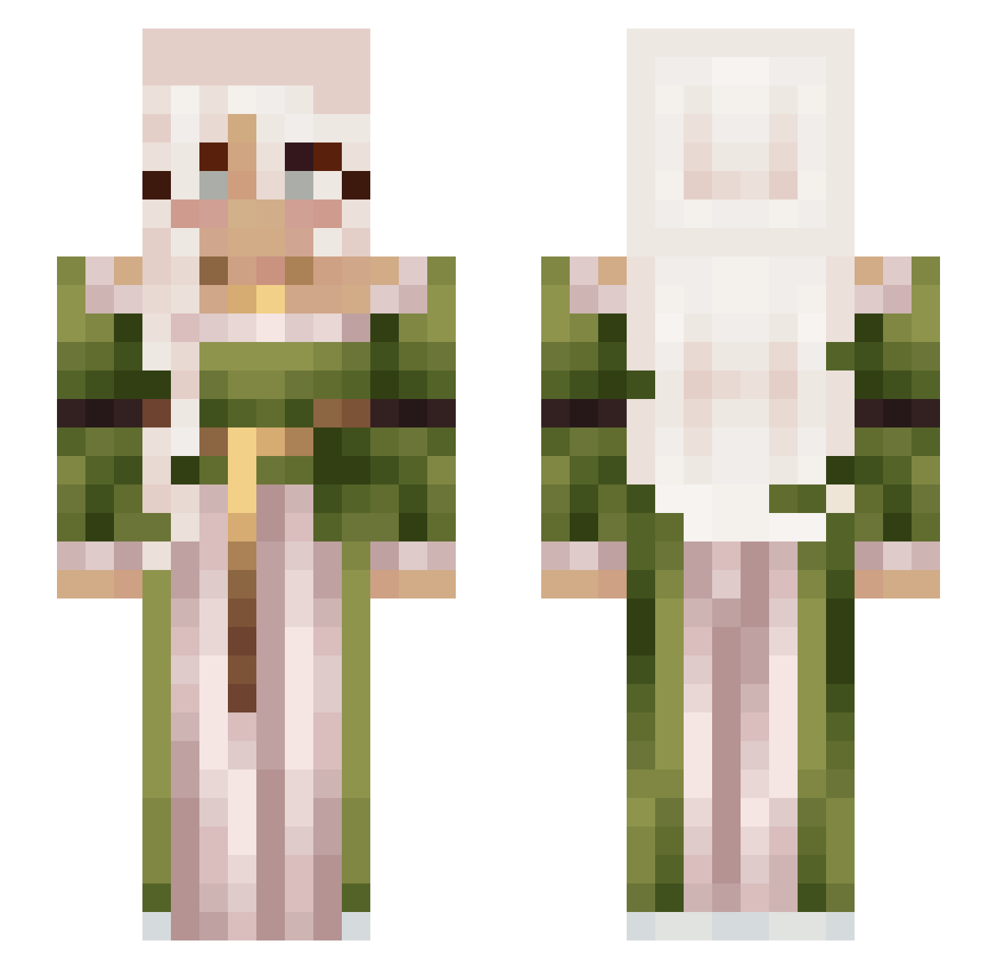 BirbRP Minecraft skin, front and back view