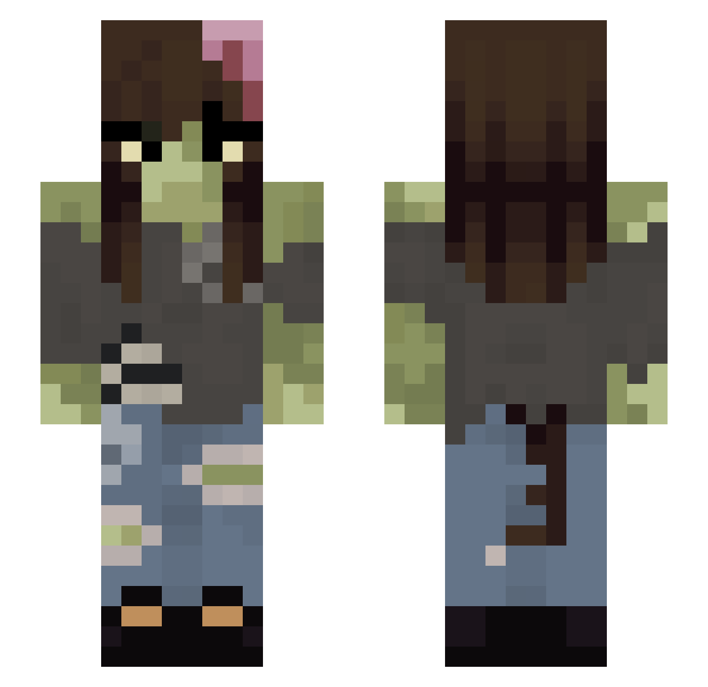 smokeberrry Minecraft skin, front and back view
