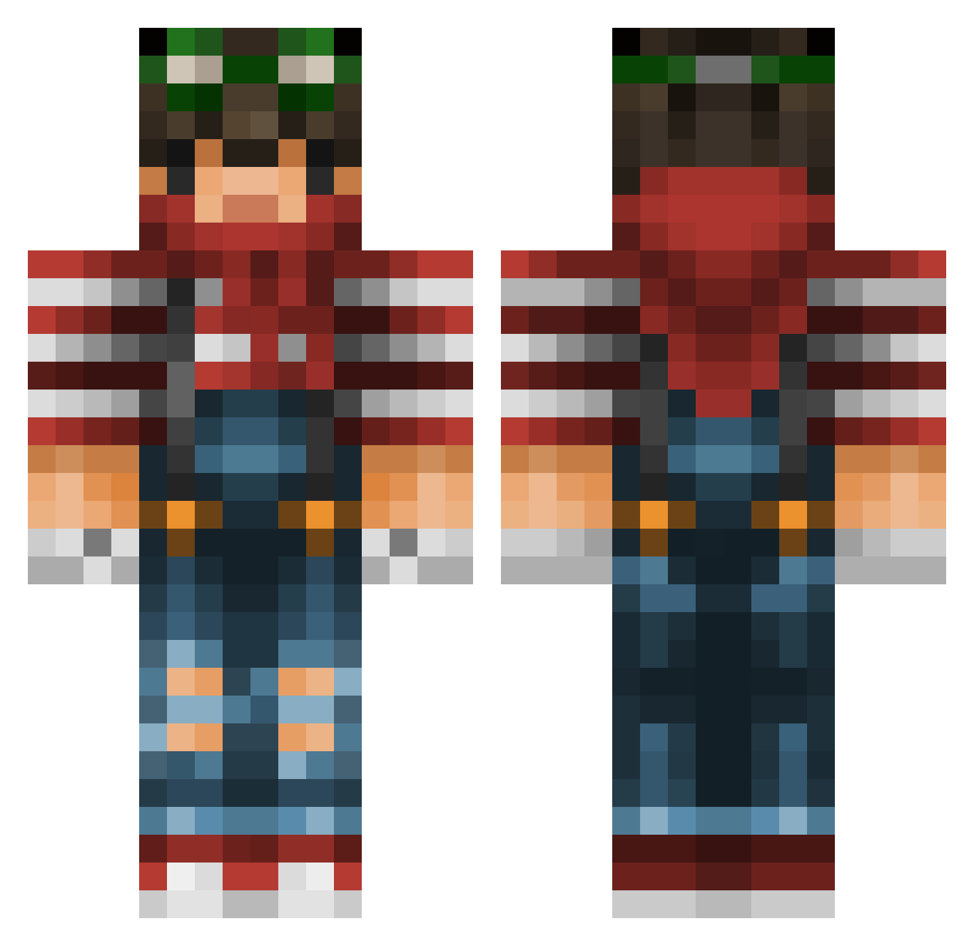 hdhud_ Minecraft skin, front and back view